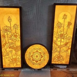 Bộ Ba Tranh Trúc Chỉ Sen