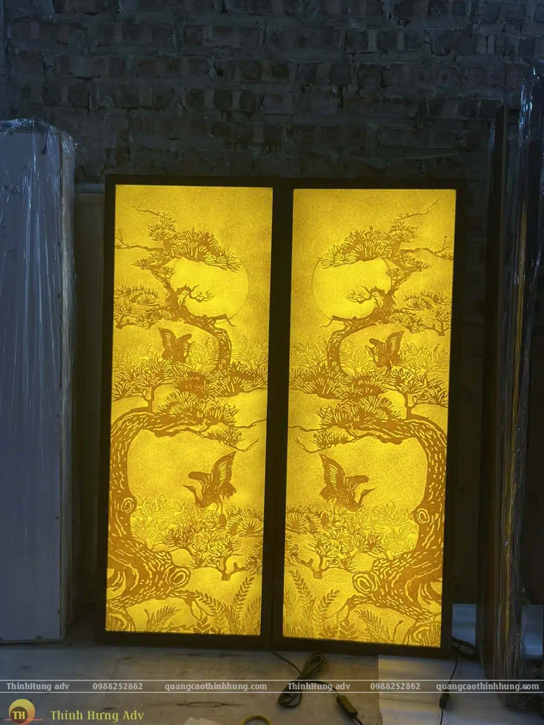 Tranh Cây Tùng Kết Hợp Chim Hạc