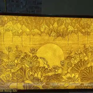 Tranh Trúc Chỉ Hoa Sen